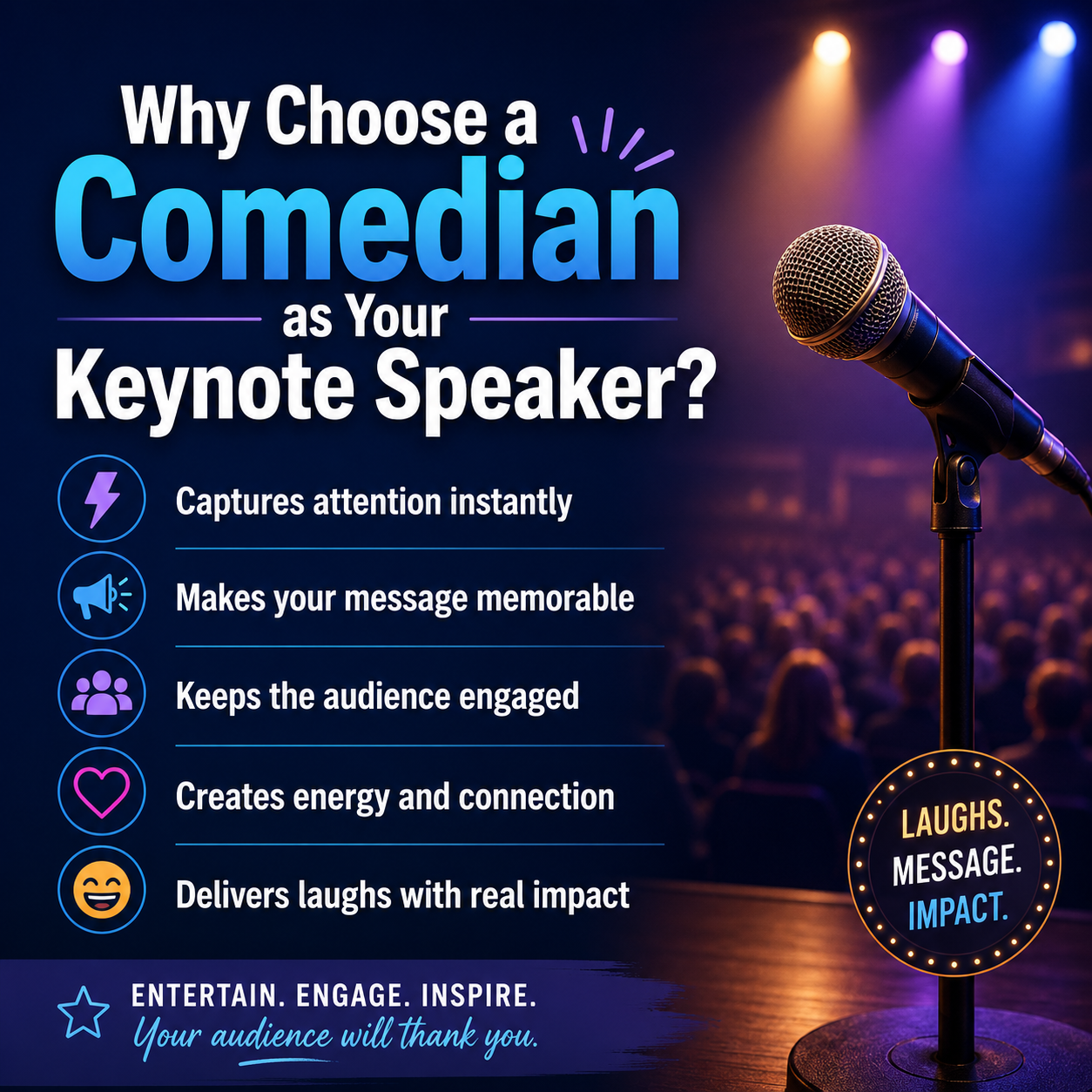 why choose a comedian
